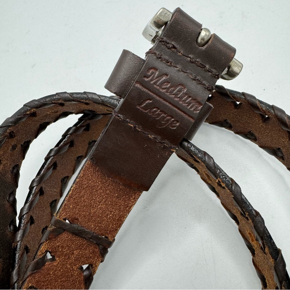 Capezio Brown Leather braided Belt Size M/L Medium Large - Picture 7 of 8